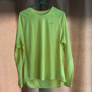 Neon yellow Nike long sleeve athletic t-shirt